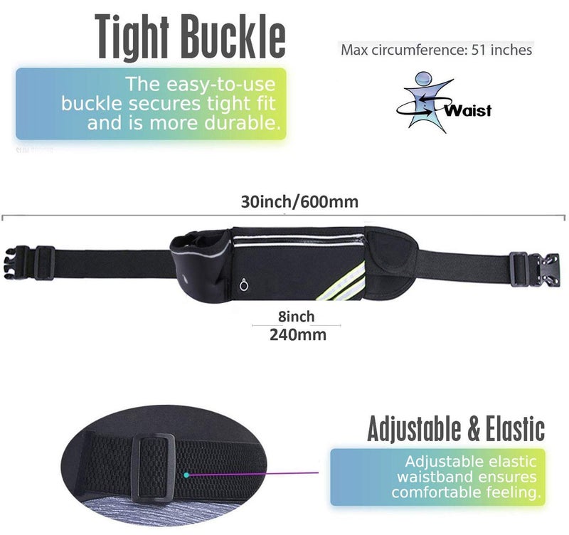 Kehon Waterproof Running Belt Water Bottle Waist Pack,Sport Pouch Fanny Pack for Men Women Runners Waist Bag,Hybration Workout Running Phone Holder for iPhone 15 14 13 12 11 Pro Max Xs Xr X 8 7 Plus Galaxy - Image 3